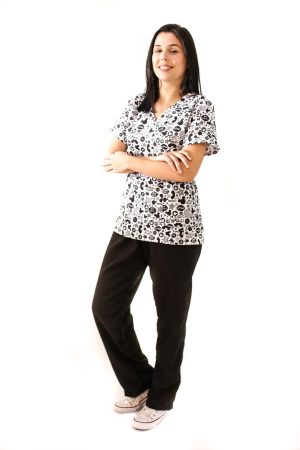 Scrub Estampado Mickey Preto e Branco
